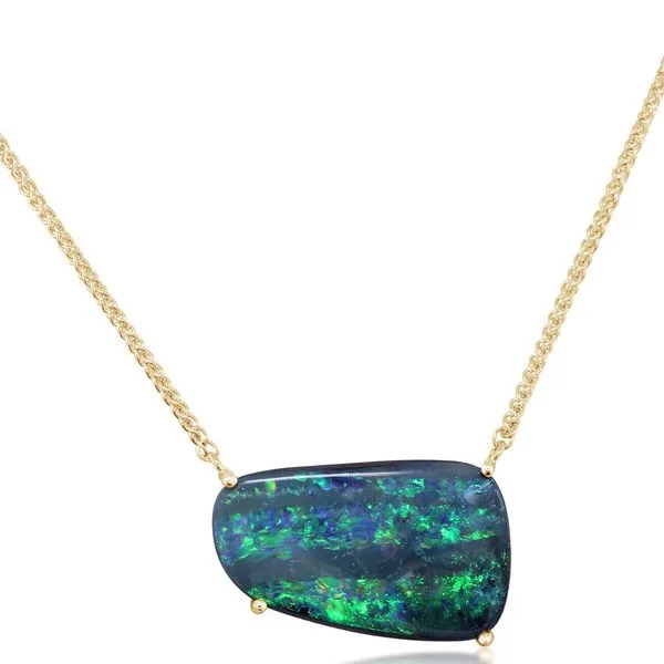 Yellow Gold Boulder Opal Necklace Image 2 Rasmussen Jewelers Spanish Fork, UT