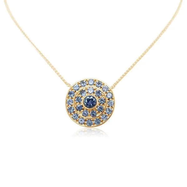 Yellow Gold Sapphire Necklace Leslie E. Sandler Fine Jewelry and Gemstones rockville , MD