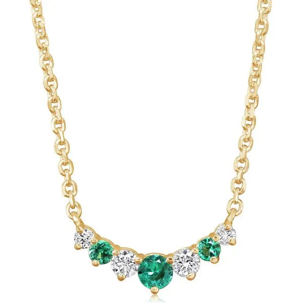 White Gold Emerald Necklace Studio D Jewelers Woodstock, IL