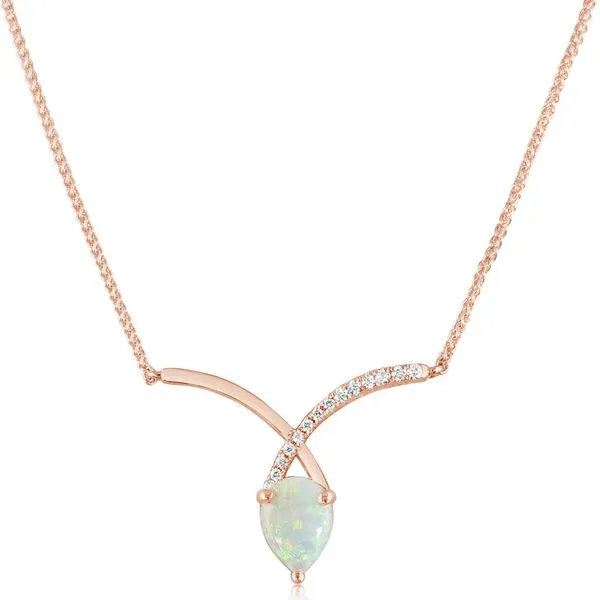 Rose Gold Calibrated Light Opal Necklace Albert's Jewelers Kingsland, GA