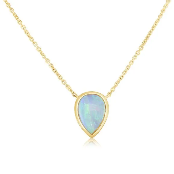 Yellow Gold Calibrated Light Opal Necklace Clater Jewelers Louisville, KY