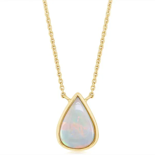 Yellow Gold Calibrated Light Opal Necklace Clater Jewelers Louisville, KY