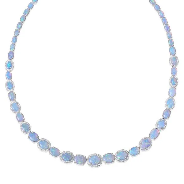 Yellow Gold Calibrated Light Opal Necklace Leslie E. Sandler Fine Jewelry and Gemstones rockville , MD