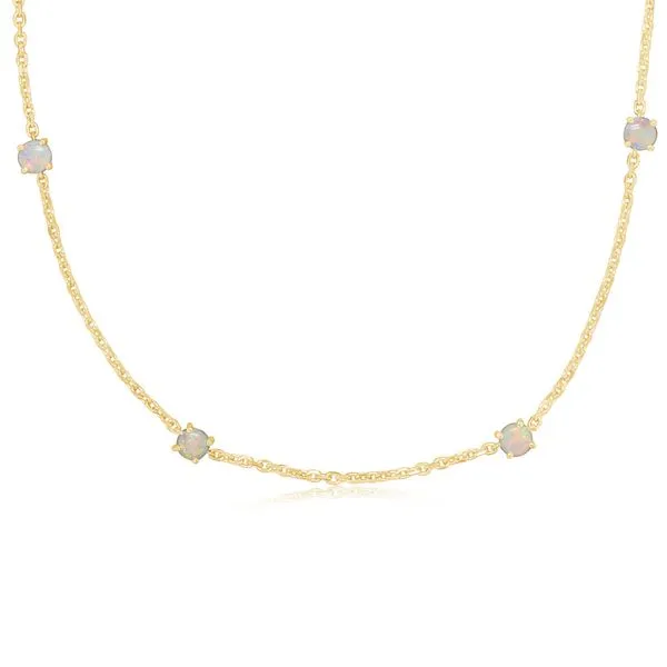 Yellow Gold Calibrated Light Opal Necklace Image 2 Albert's Jewelers Kingsland, GA