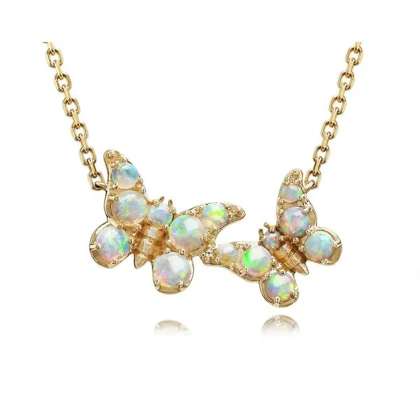 Yellow Gold Calibrated Light Opal Necklace John E. Koller Jewelry Designs owasso, OK