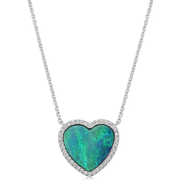 White Gold Opal Doublet Necklace Rick's Jewelers California, MD