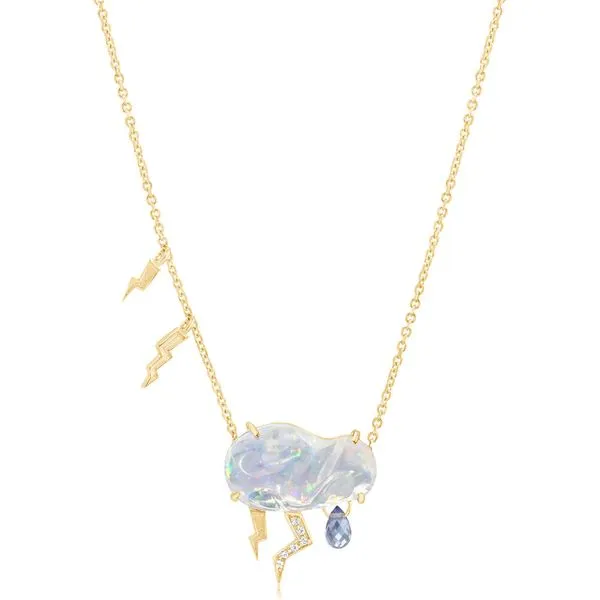 Yellow Gold Fire Opal Necklace Clater Jewelers Louisville, KY