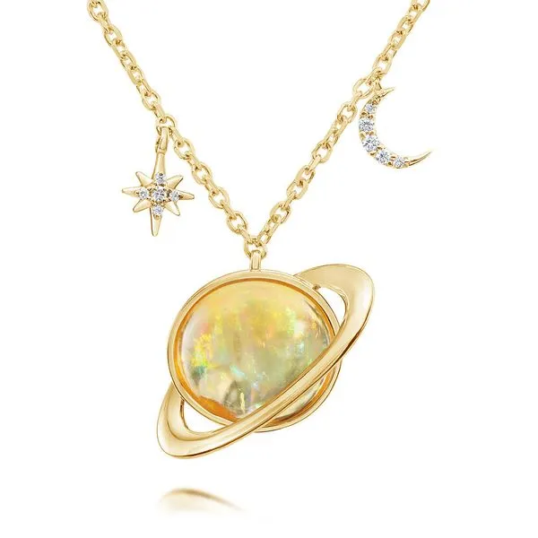 Yellow Gold Fire Opal Necklace Clater Jewelers Louisville, KY