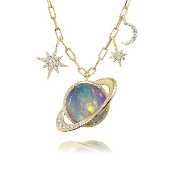 Yellow Gold Fire Opal Necklace Jerald Jewelers Latrobe, PA