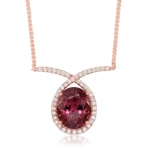 Rose Gold Rhodolite Garnet Necklace Cravens & Lewis Jewelers Georgetown, KY