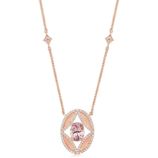 Rose Gold Lotus Garnet Necklace Rick's Jewelers California, MD