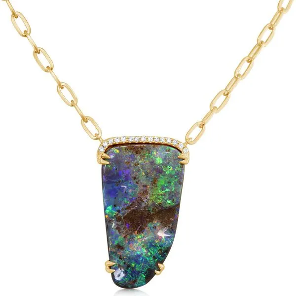 Yellow Gold Boulder Opal Necklace Mitchell's Jewelry Norman, OK