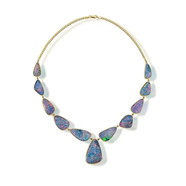 Yellow Gold Opal Doublet Necklace Albert's Jewelers Kingsland, GA