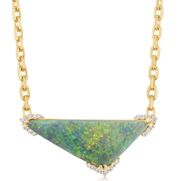 Yellow Gold Black Opal Necklace Smith Jewelers Franklin, VA