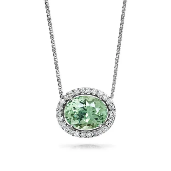 White Gold Mint Garnet Necklace Albert's Jewelers Kingsland, GA