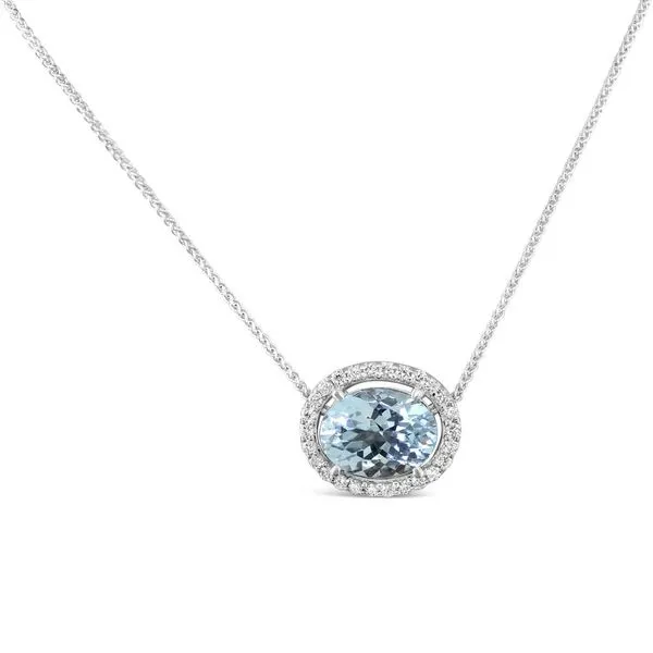 White Gold Aquamarine Necklace Daniel Jewelers Brewster, NY