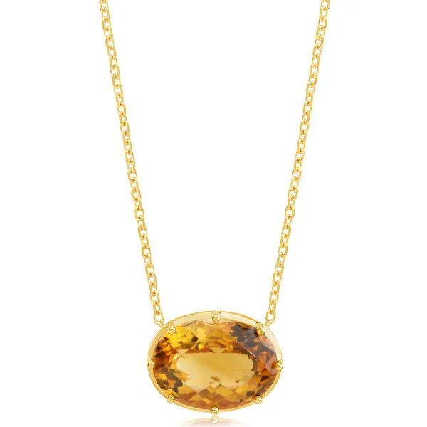 Yellow Gold Citrine Necklace John E. Koller Jewelry Designs owasso, OK