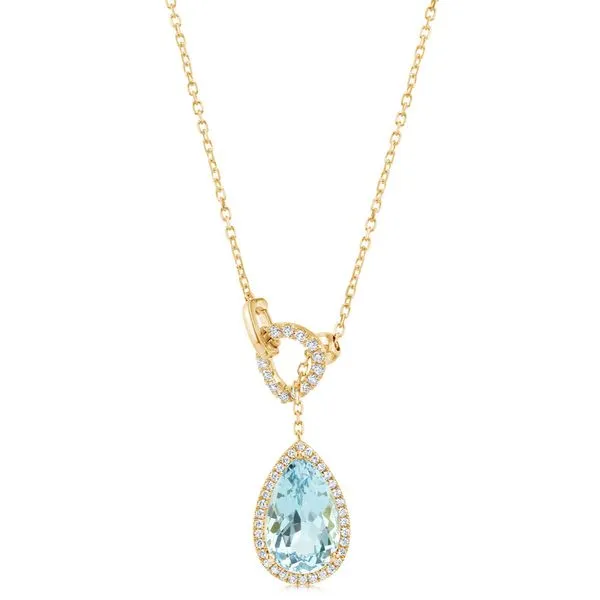 Yellow Gold Aquamarine Necklace Albert's Jewelers Kingsland, GA
