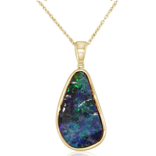 Yellow Gold Boulder Opal Pendant Albert's Jewelers Kingsland, GA