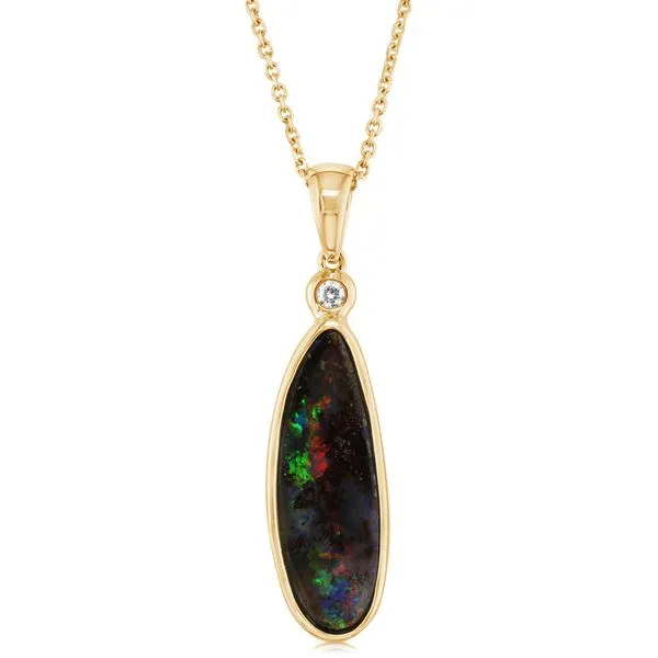 Yellow Gold Boulder Opal Pendant Studio D Jewelers Woodstock, IL