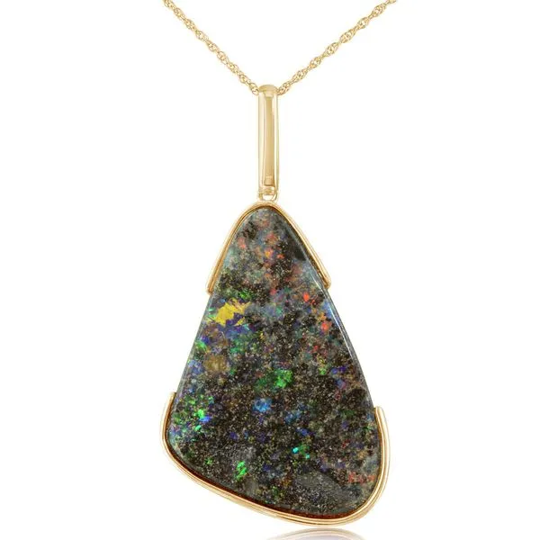 Yellow Gold Boulder Opal Pendant Clater Jewelers Louisville, KY