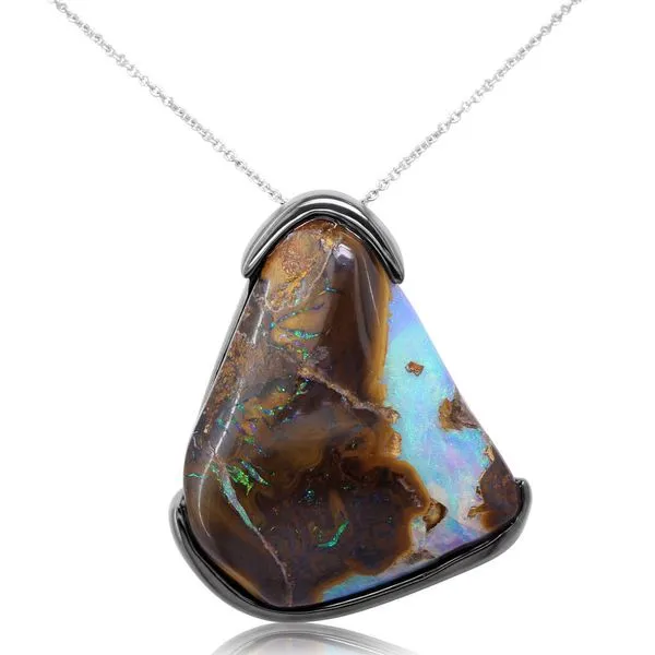 Sterling Silver Boulder Opal Pendant Thomas A. Davis Jewelers Holland, MI