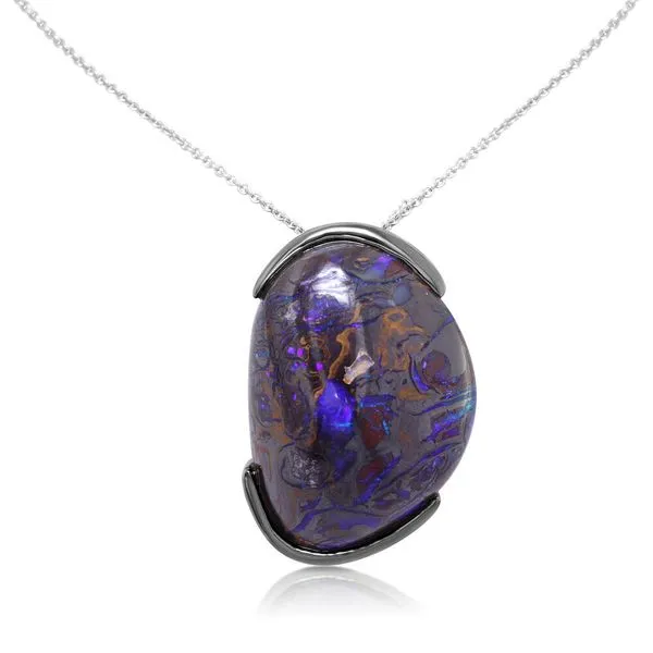 Sterling Silver Boulder Opal Pendant Image 2 Clater Jewelers Louisville, KY