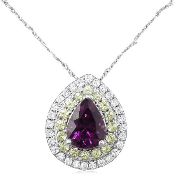 White Gold Garnet Pendant Gold Mine Jewelers Jackson, CA