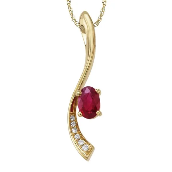 Yellow Gold Ruby Pendant Timmreck & McNicol Jewelers McMinnville, OR