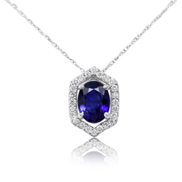 White Gold Sapphire Pendant Albert's Jewelers Kingsland, GA
