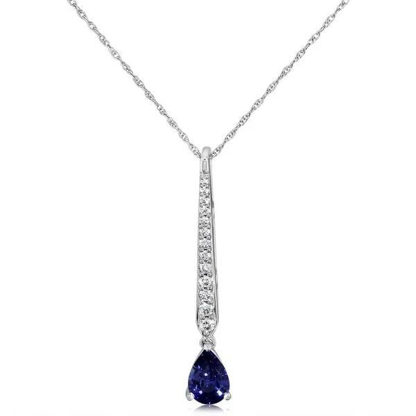 White Gold Sapphire Pendant Albert's Jewelers Kingsland, GA