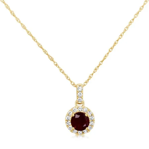 Yellow Gold Ruby Pendant Timmreck & McNicol Jewelers McMinnville, OR