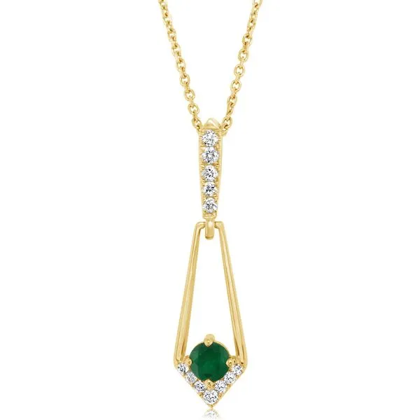 Yellow Gold Emerald Pendant Blue Heron Jewelry Company Poulsbo, WA