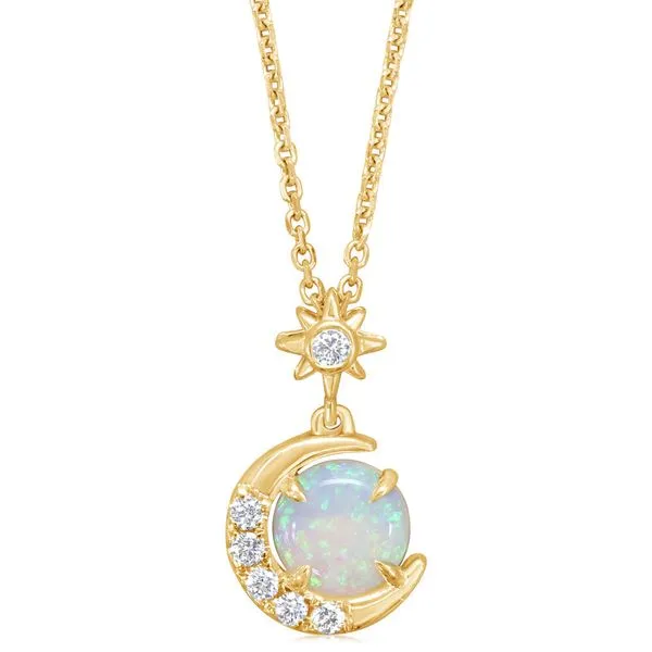 Yellow Gold Calibrated Light Opal Pendant John E. Koller Jewelry Designs owasso, OK