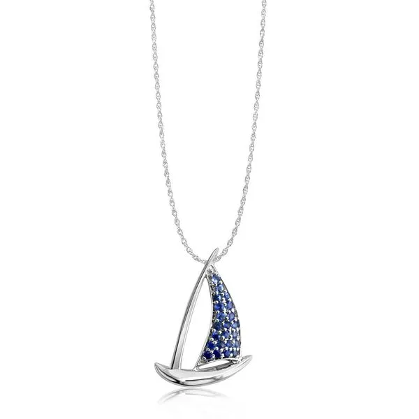 White Gold Sapphire Pendant Albert's Jewelers Kingsland, GA