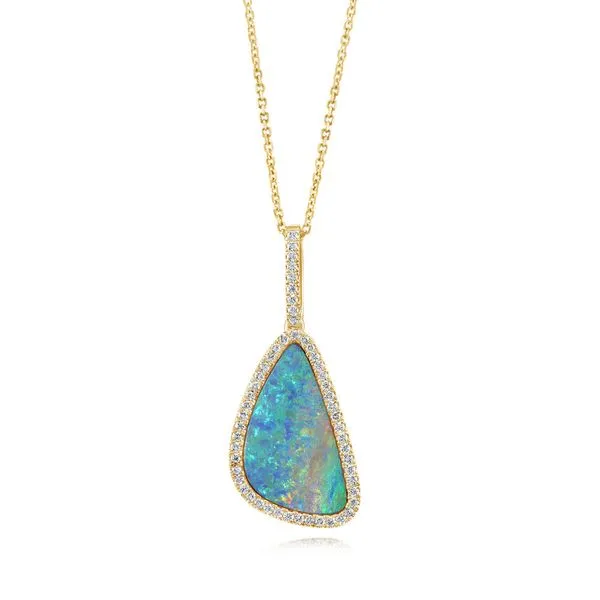 Yellow Gold Opal Doublet Pendant Rick's Jewelers California, MD