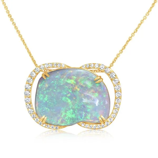 Yellow Gold Natural Light Opal Pendant Mitchell's Jewelry Norman, OK