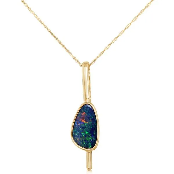 Yellow Gold Opal Doublet Pendant Albert's Jewelers Kingsland, GA
