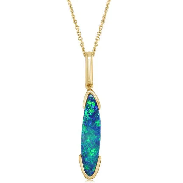 Yellow Gold Opal Doublet Pendant Albert's Jewelers Kingsland, GA