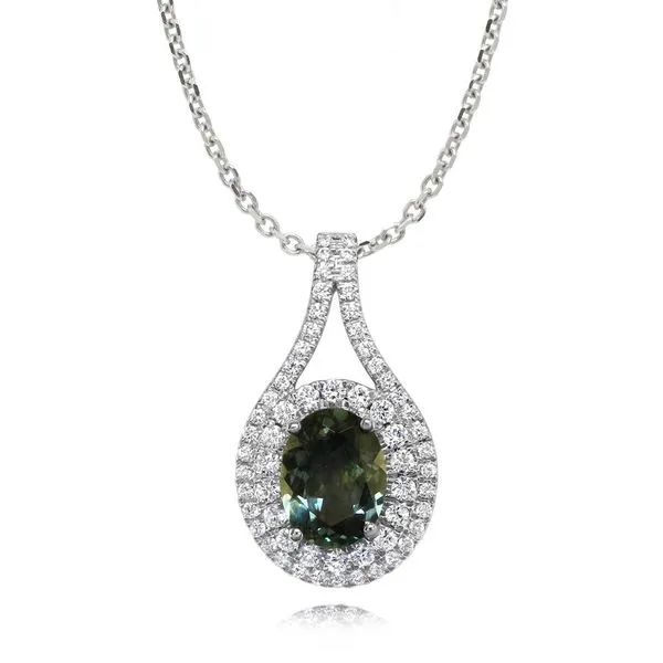 White Gold Sapphire Pendant Grader Jewelers Groton, CT