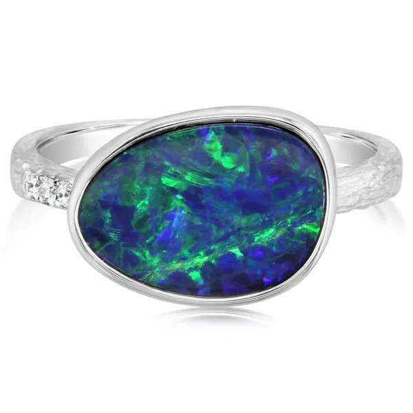 White Gold Opal Doublet Ring Albert's Jewelers Kingsland, GA