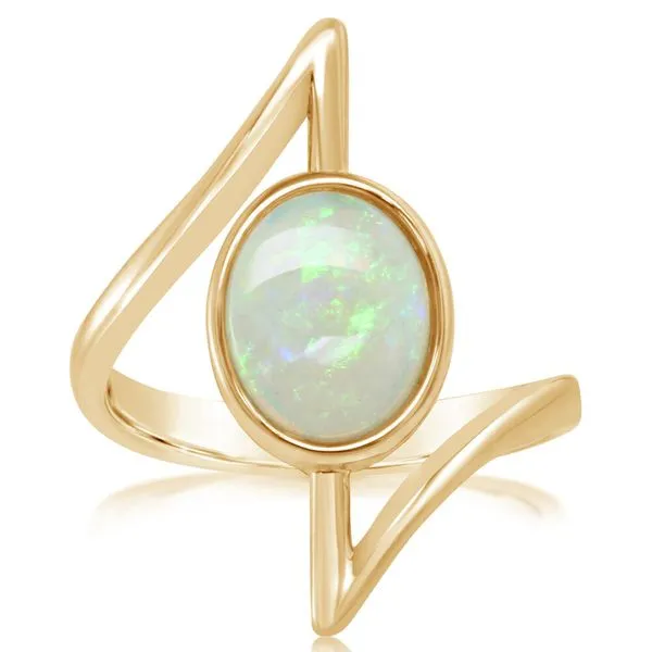 Yellow Gold Calibrated Light Opal Ring Rick's Jewelers California, MD