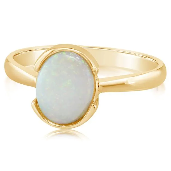 Yellow Gold Calibrated Light Opal Ring Albert's Jewelers Kingsland, GA