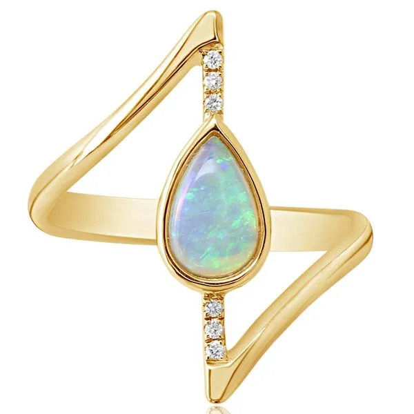 Yellow Gold Calibrated Light Opal Ring Albert's Jewelers Kingsland, GA