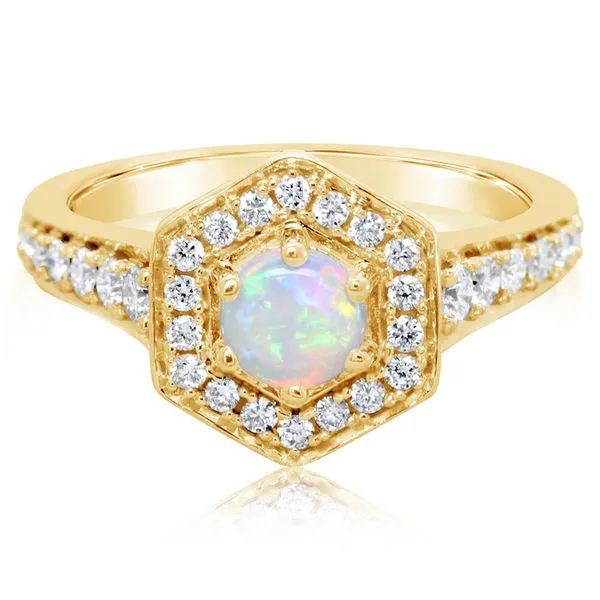 Yellow Gold Calibrated Light Opal Ring Daniel Jewelers Brewster, NY