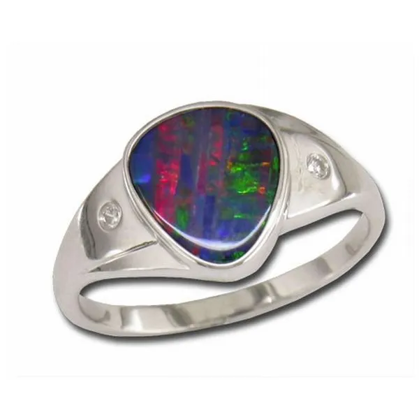 White Gold Opal Doublet Ring Albert's Jewelers Kingsland, GA