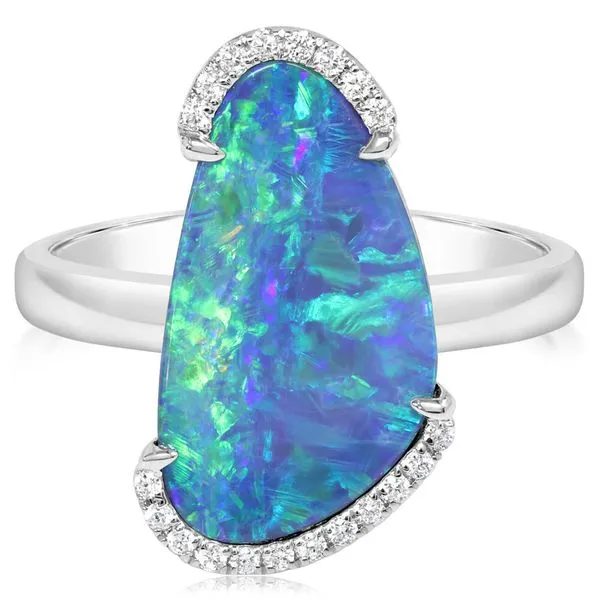 White Gold Opal Doublet Ring Rick's Jewelers California, MD