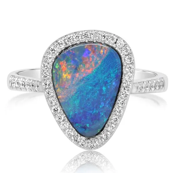 White Gold Opal Doublet Ring Clater Jewelers Louisville, KY