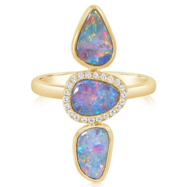Yellow Gold Opal Doublet Ring Daniel Jewelers Brewster, NY