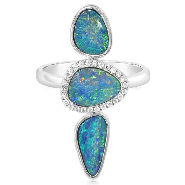 White Gold Opal Doublet Ring Thomas A. Davis Jewelers Holland, MI